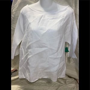 Lina tomei linen cold shoulder top.